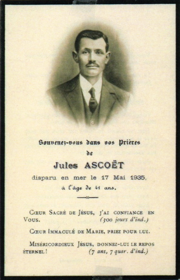 Jules Ascoët, patron du Sainte Anne DZ2895. Source : DZ Devoir de Mémoire Douarnenez et sa région.