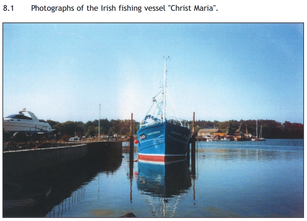 Christ Maria exporté en Irlande Dublin D481. Transmis par Audierne Bateaux.