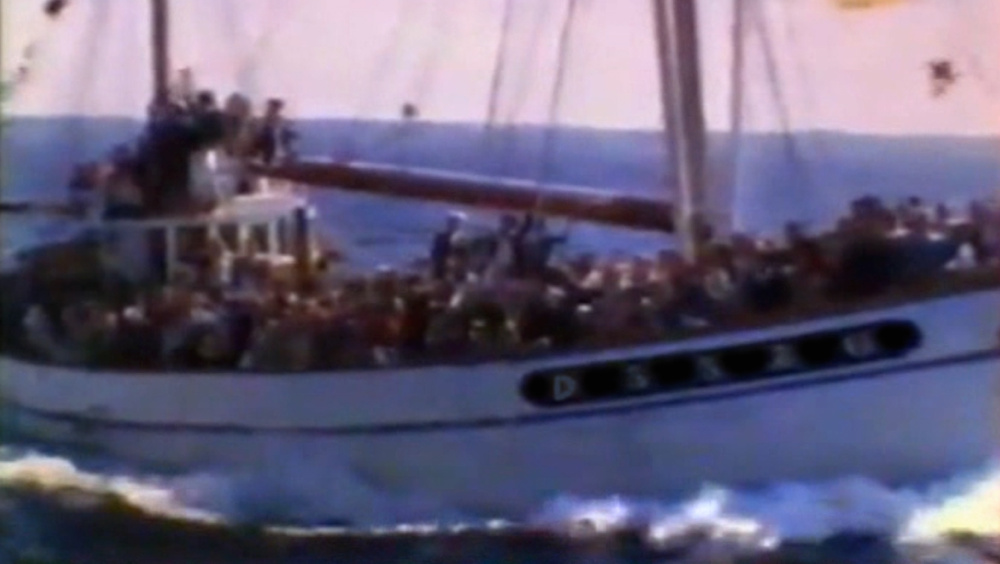 Source : image extraite d'un film sur la bénédiction de la mer, transmise par Jean-Jacques Le Lons.